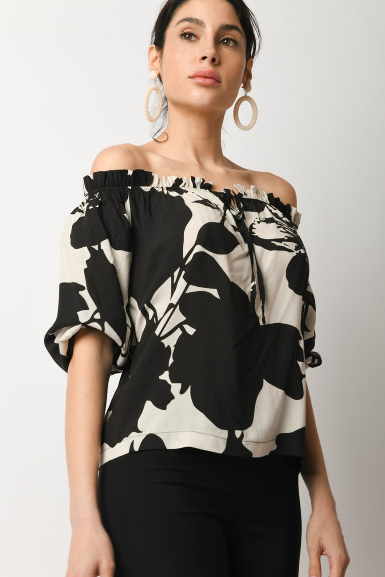 Blusa a stampa floreale
