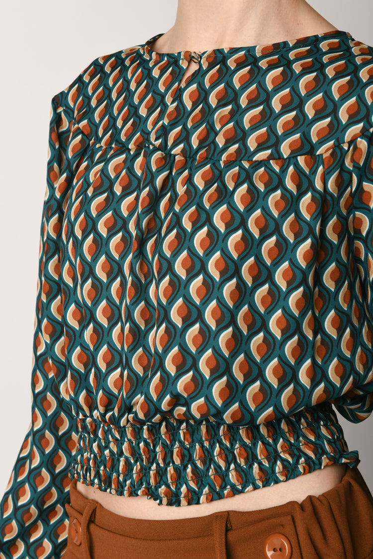 Blusa a stampa geometrica