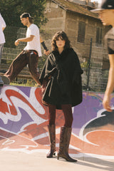 Mantella con collo in faux fur