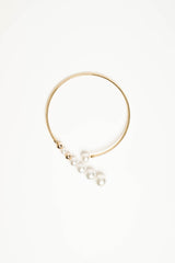 Collana rigida con perline oro/bianco