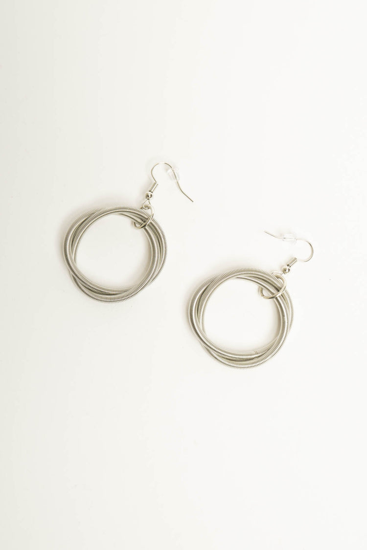 Set collana + orecchini a fili argentati