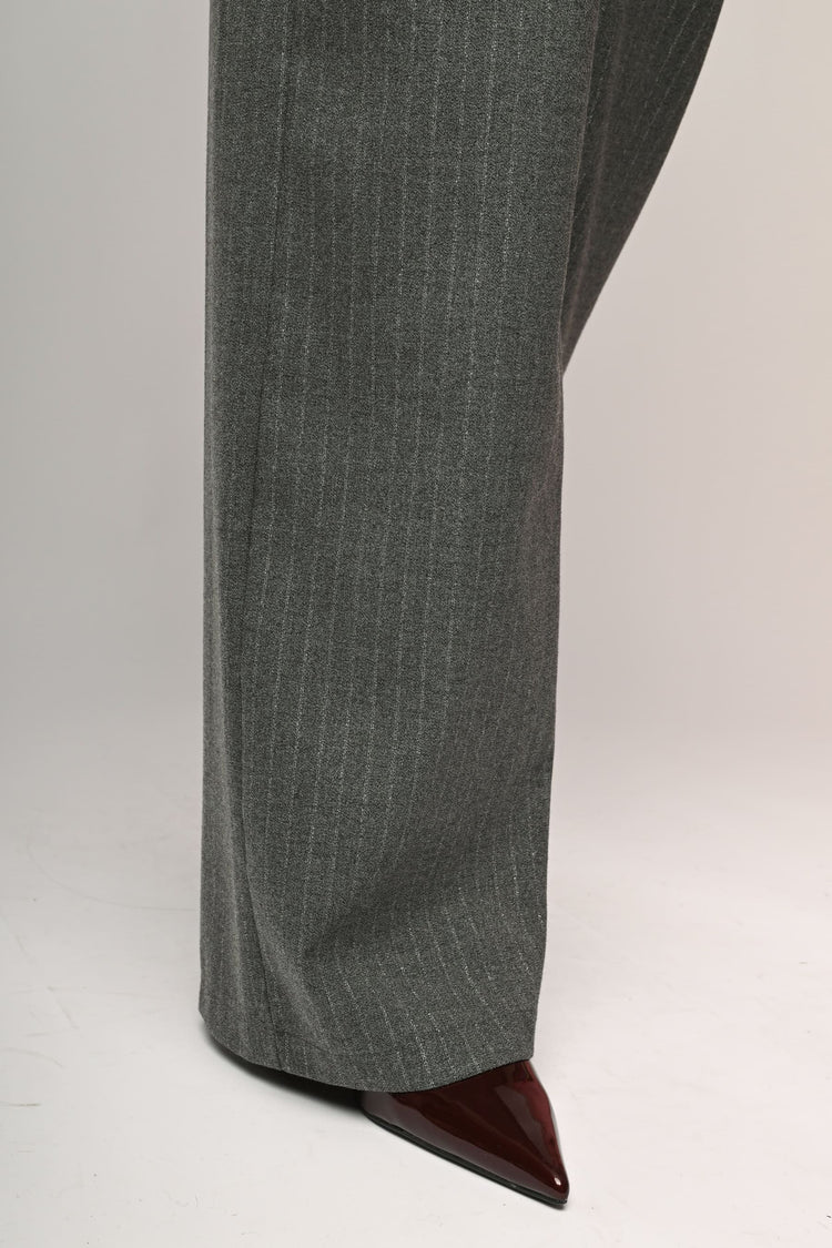 Pantaloni a stampa gessata lurex