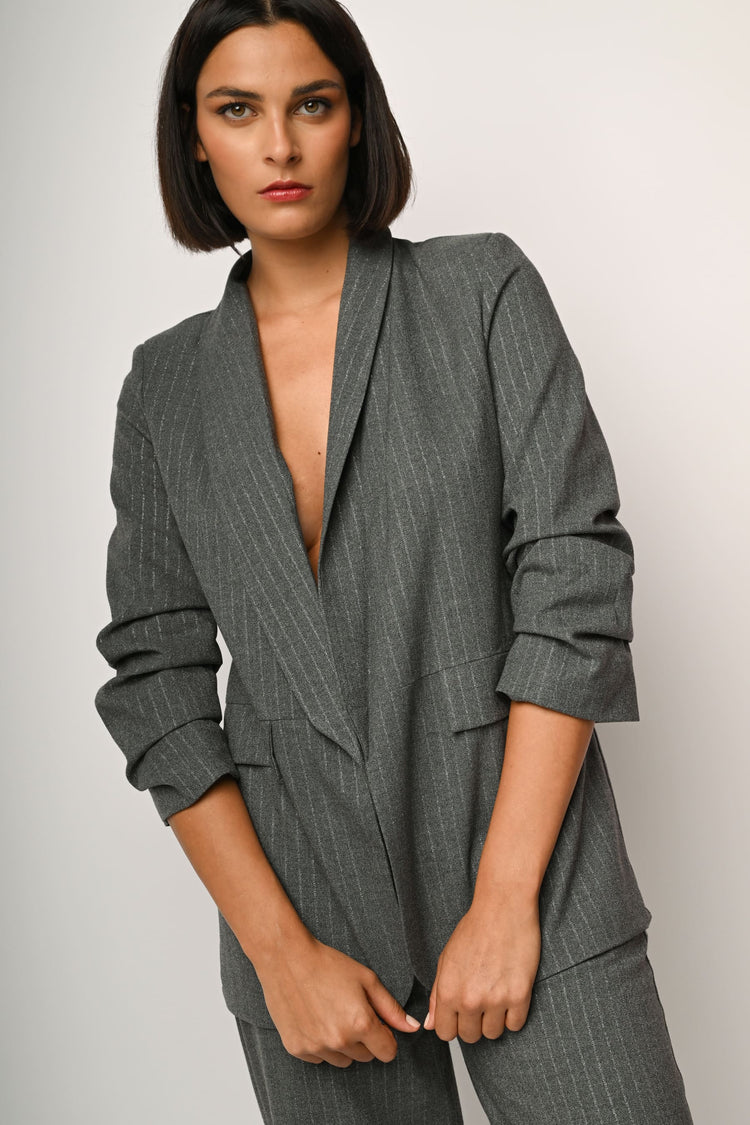 Blazer a stampa gessata lurex