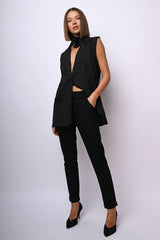Gilet monopetto con cintura