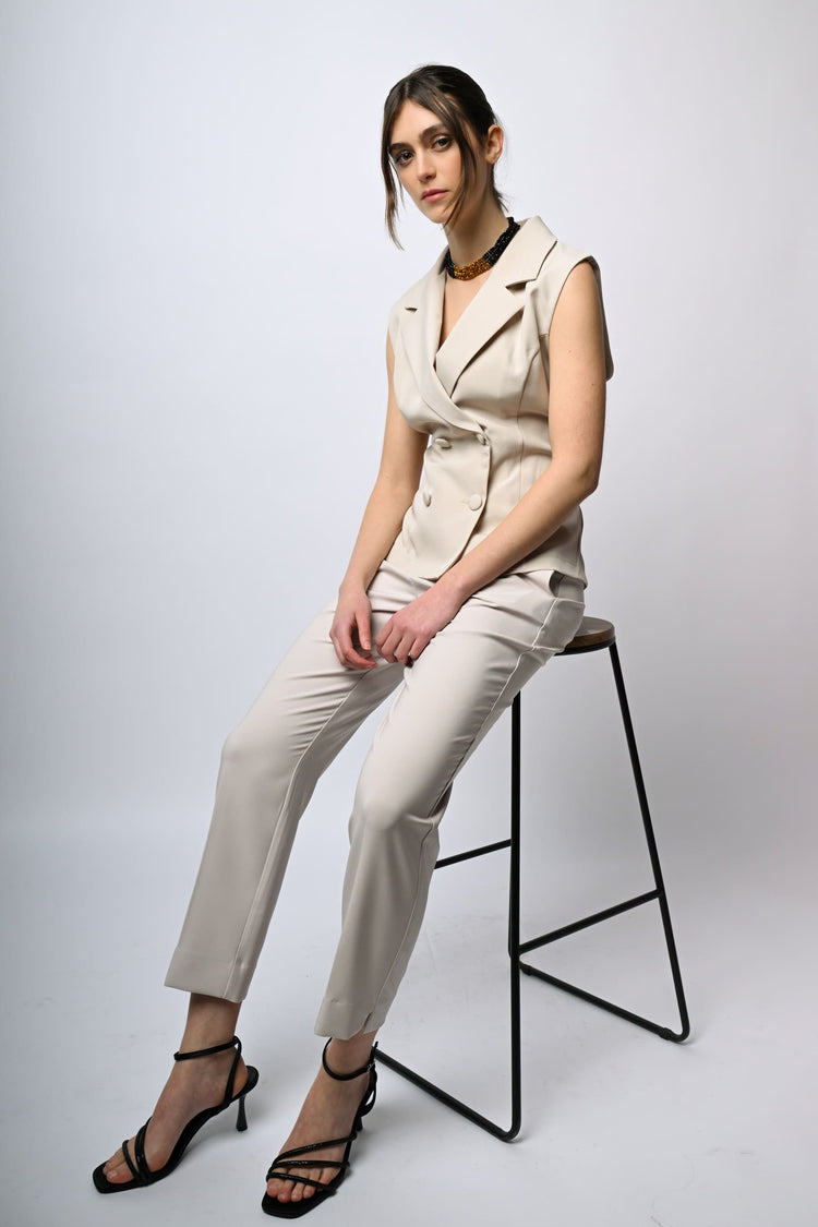 Gilet doppiopetto con cintura