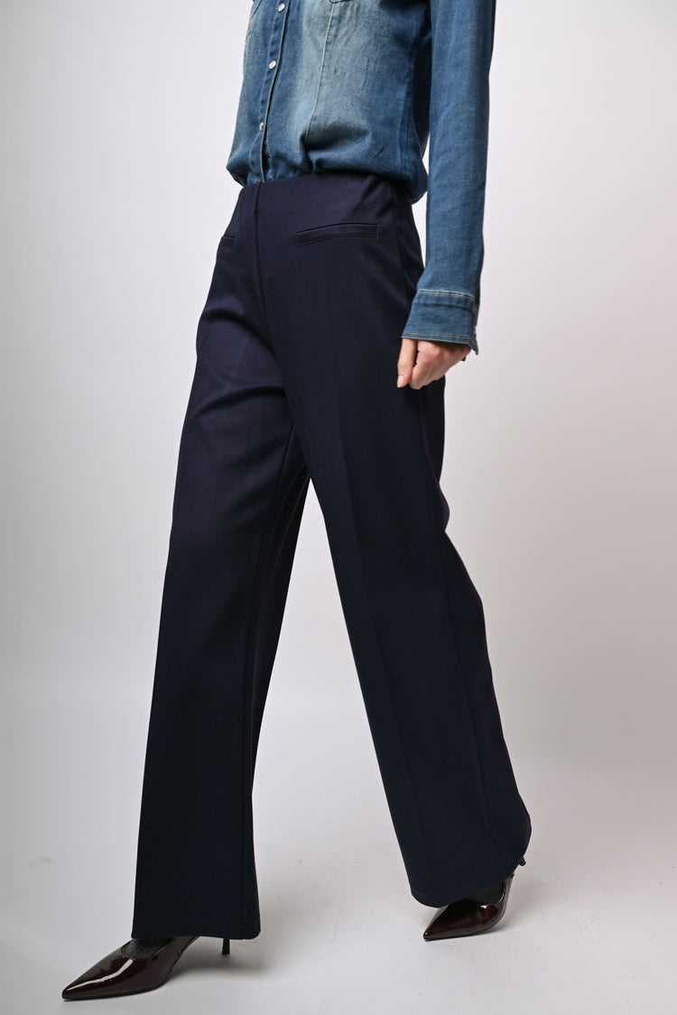 Pantaloni palazzo misto viscosa stretch