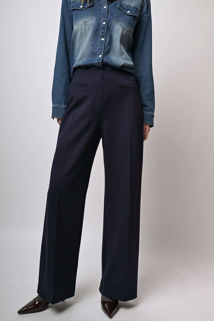 Pantaloni palazzo misto viscosa stretch