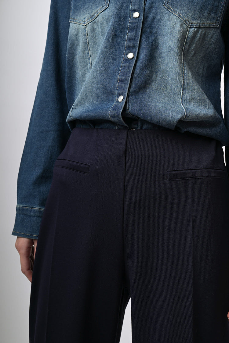 Pantaloni palazzo misto viscosa stretch