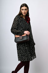 Abito in chiffon a stampa pois
