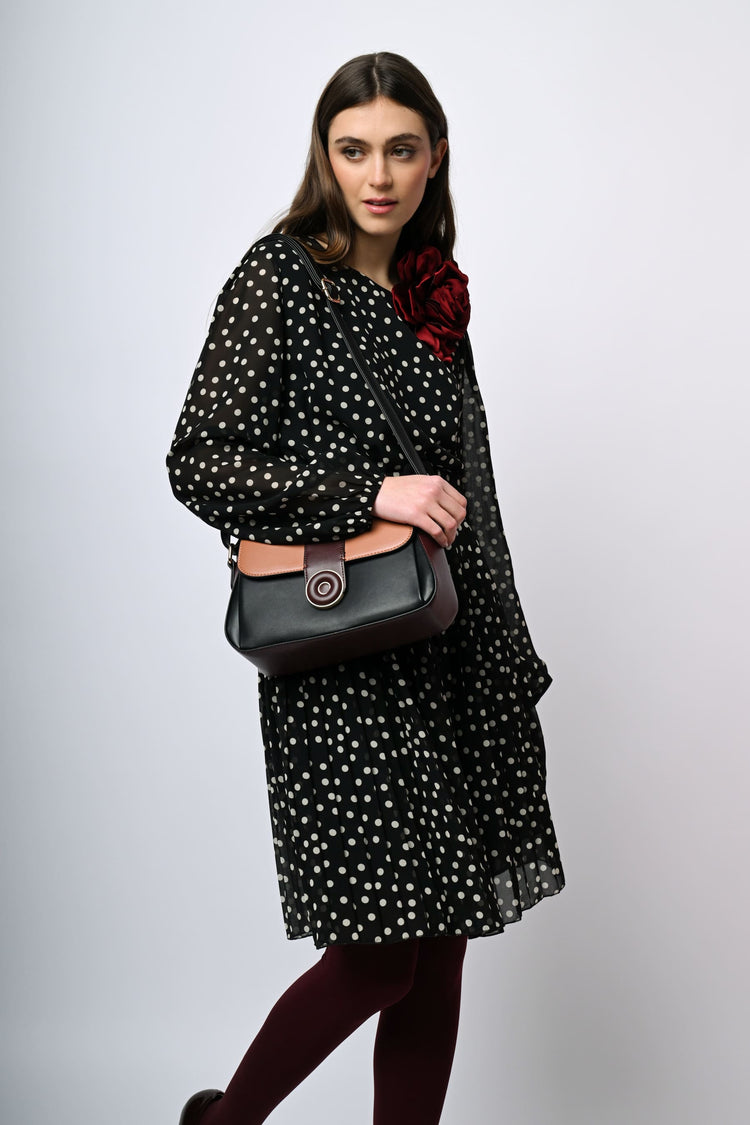 Abito in chiffon a stampa pois