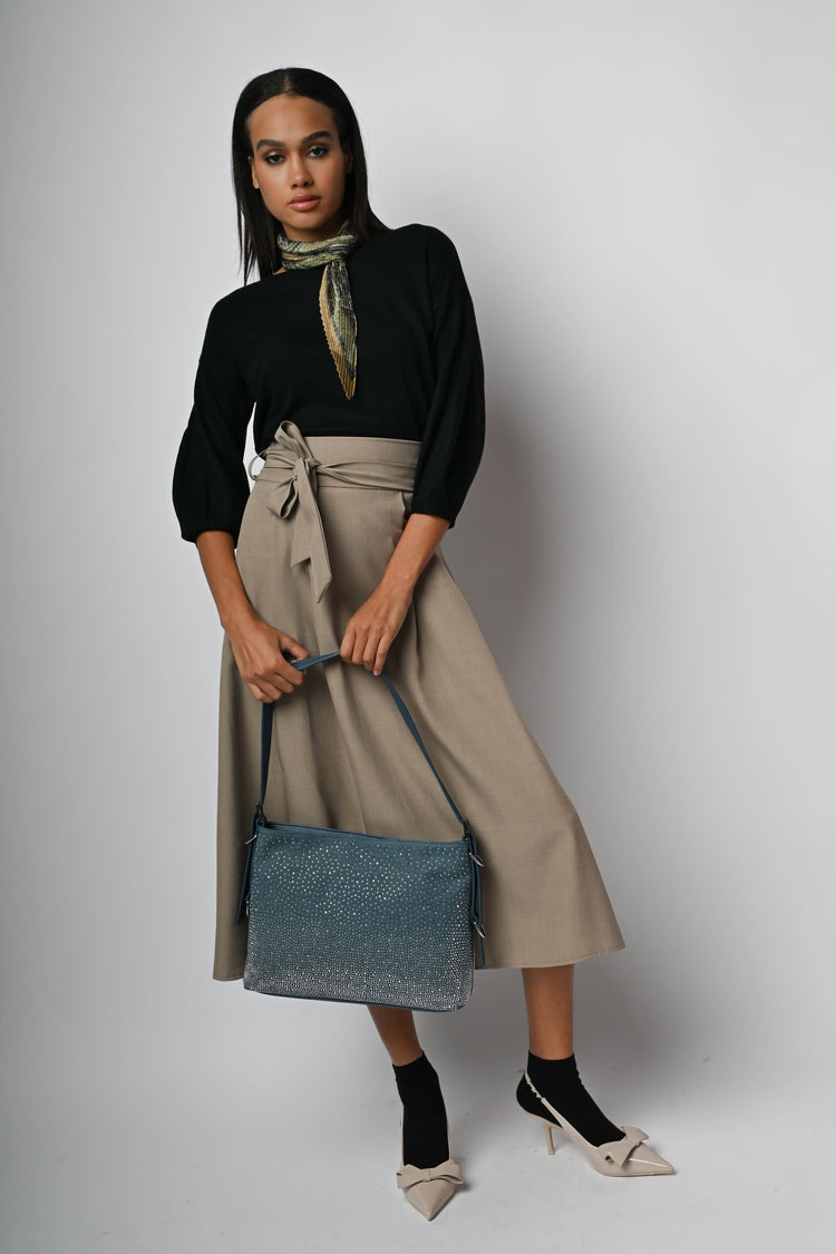 Gonna longuette con cintura