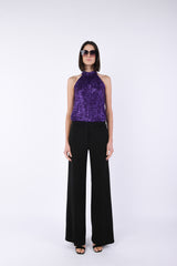 Pantaloni palazzo con piega stirata