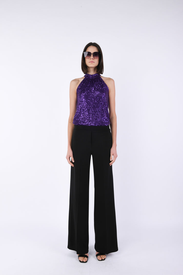Pantaloni palazzo con piega stirata