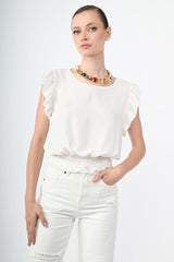 Top crop con rouches