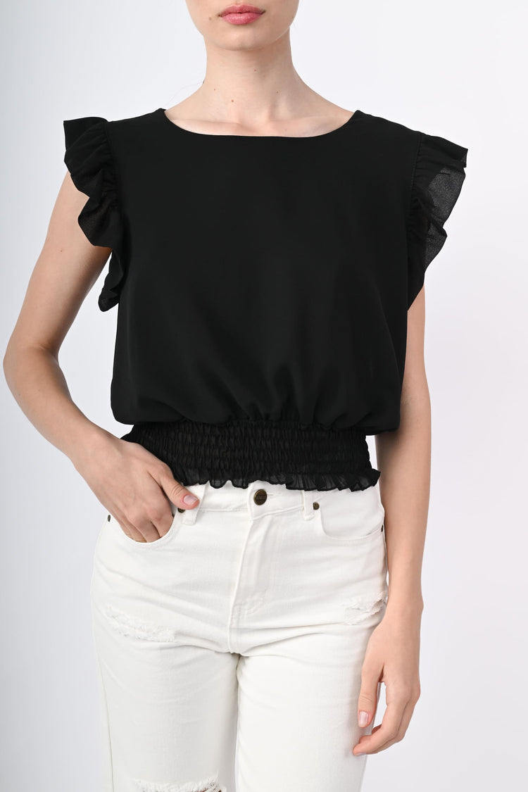 Top crop con rouches