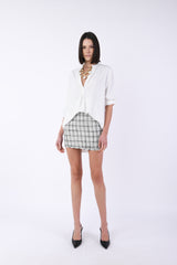Minigonna in tweed check lurex
