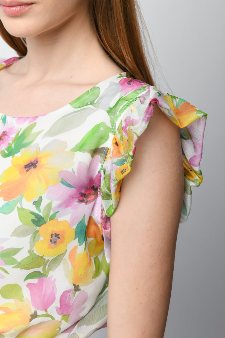 Top crop a stampa floreale