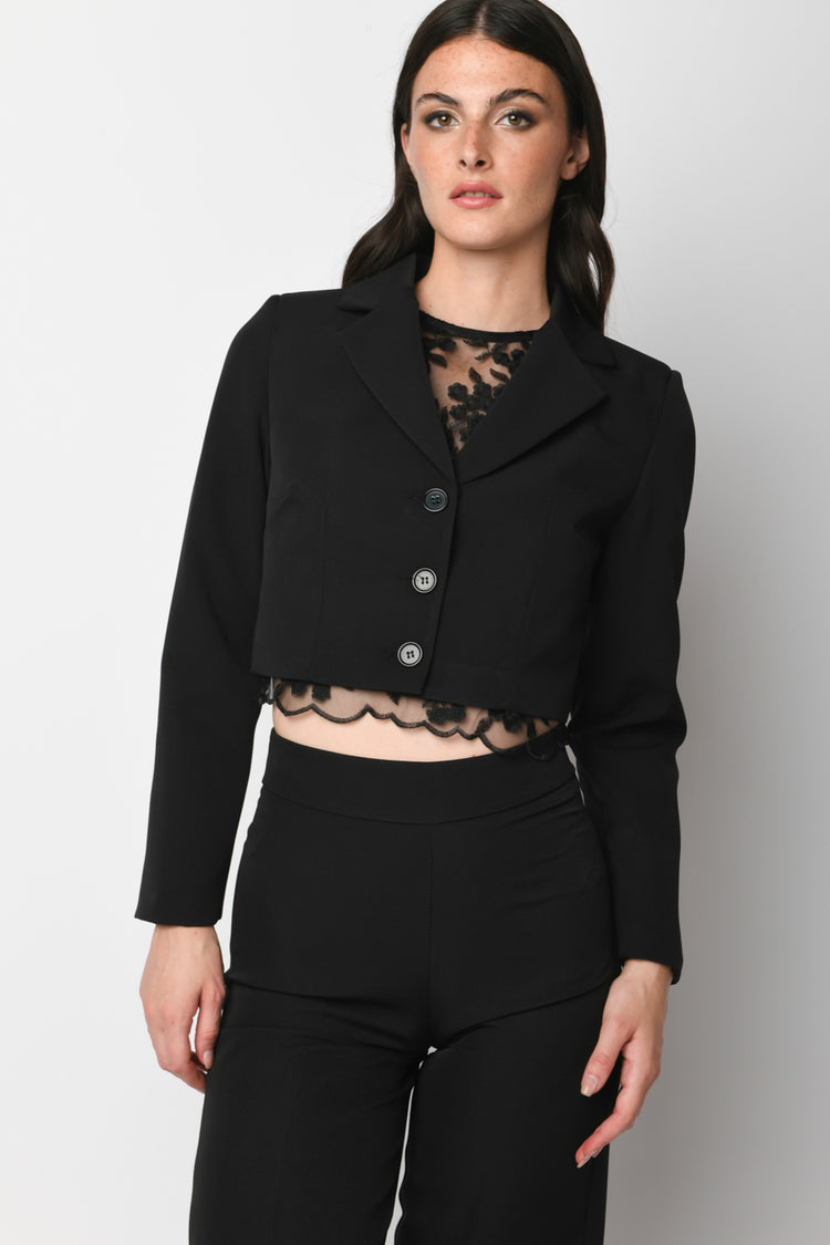 Blazer crop monopetto