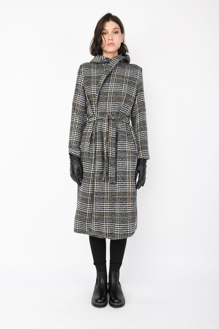 Cappotto con cappuccio Principe di Galles