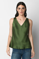 Top in raso con catenella