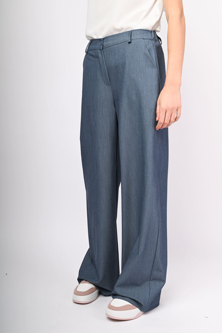 Pantaloni palazzo effetto denim