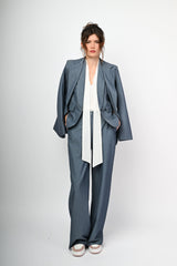 Pantaloni palazzo effetto denim