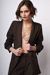 Blazer con revers a scialle