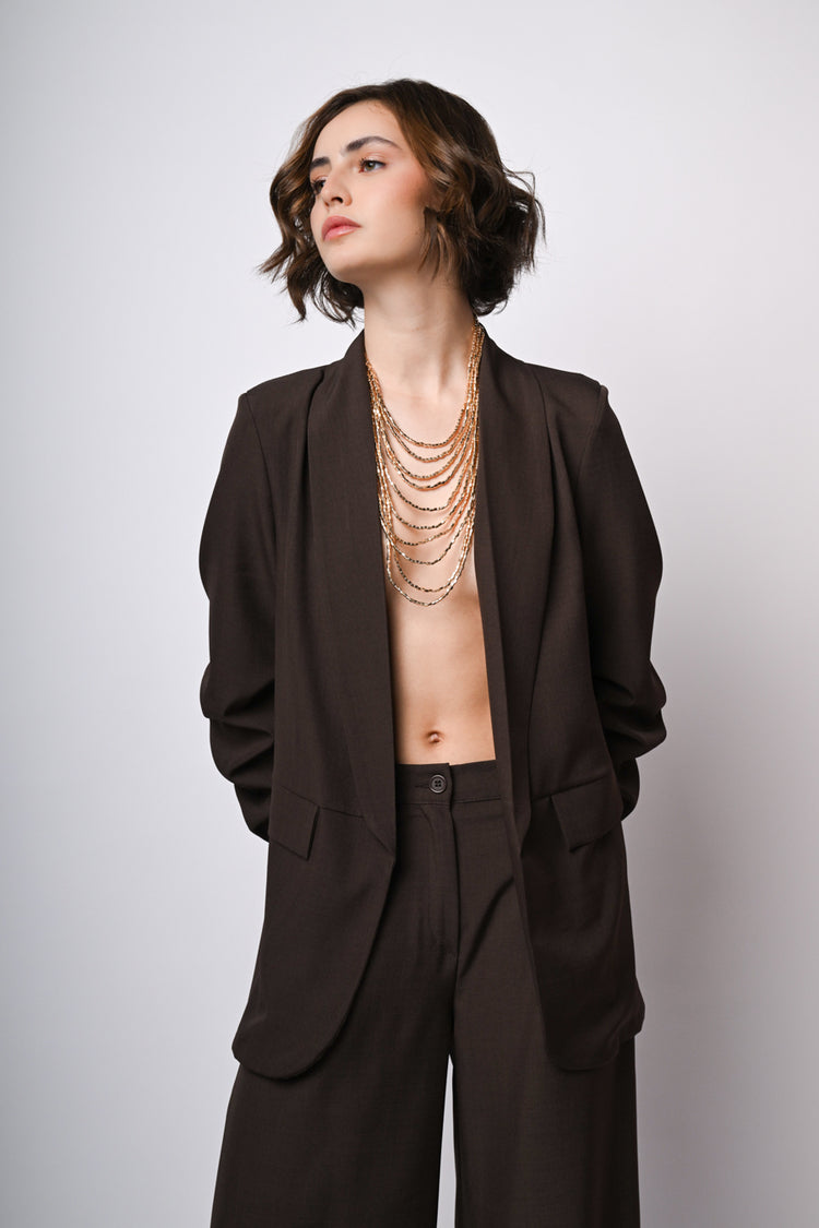 Blazer con revers a scialle