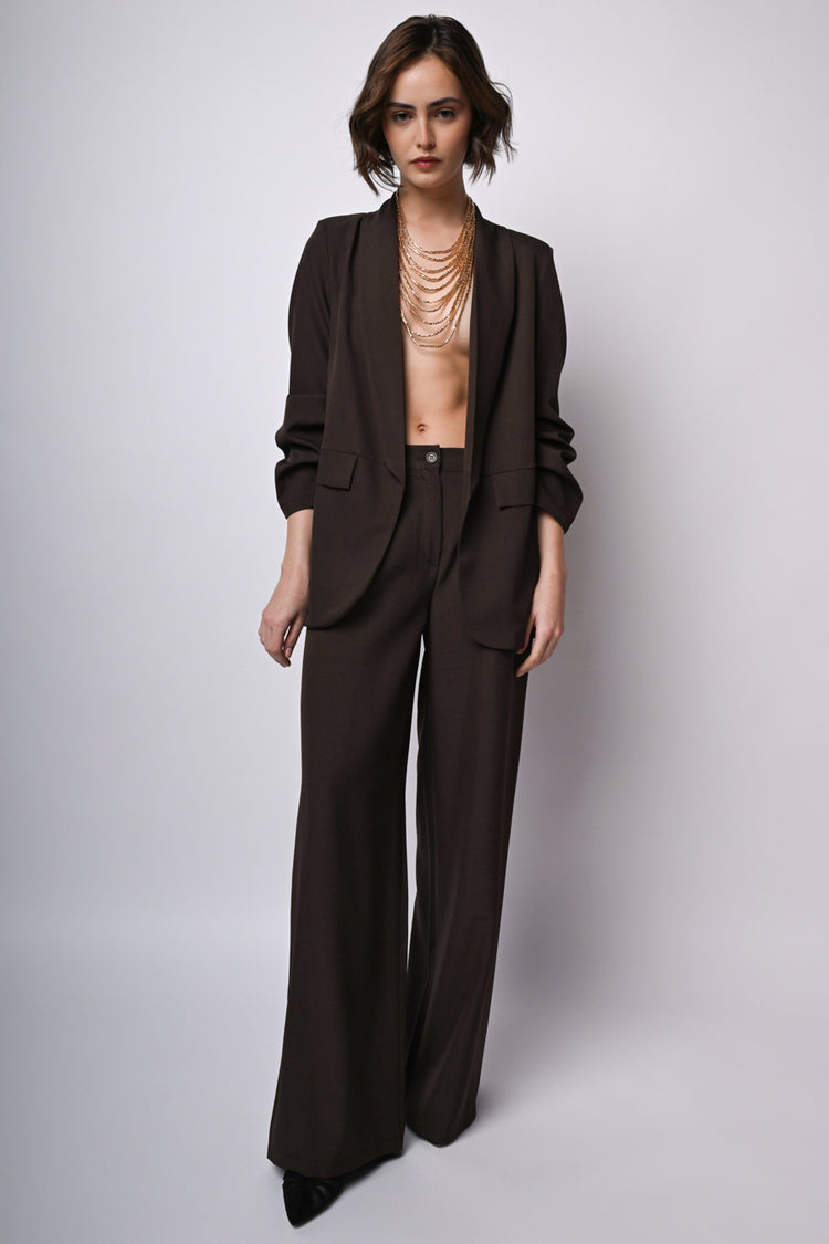 Blazer con revers a scialle