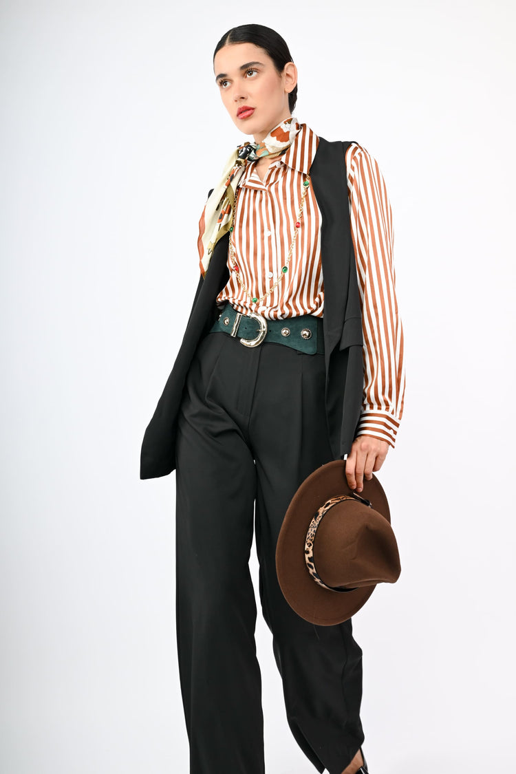Gilet lungo con revers a scialle