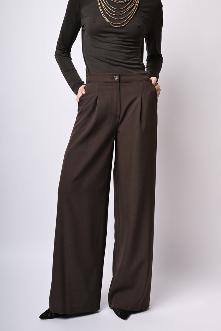 Pantaloni palazzo con tasche sul retro