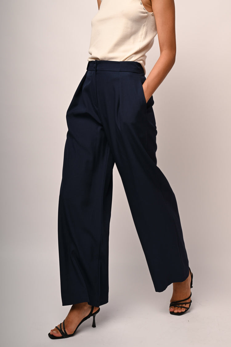 Pantaloni palazzo con pinces