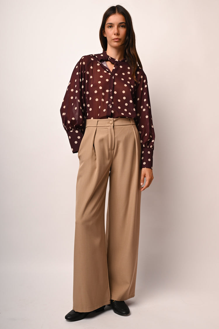 Pantaloni palazzo con pinces