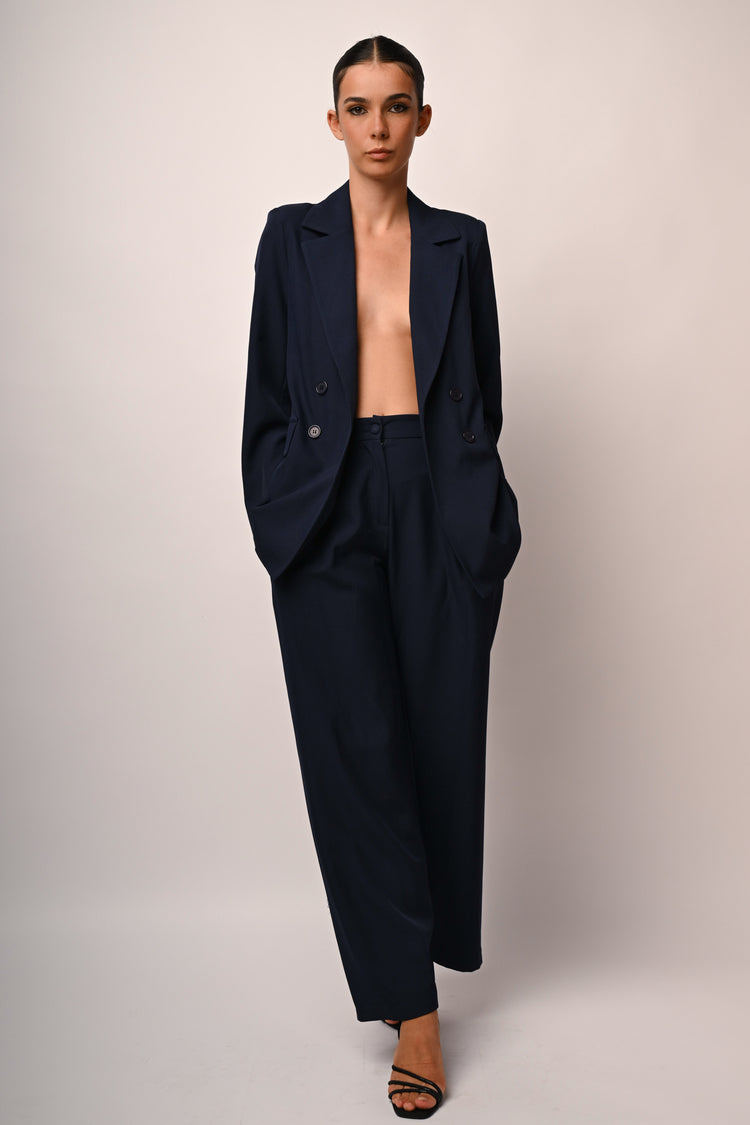 Blazer oversize effetto doppiopetto