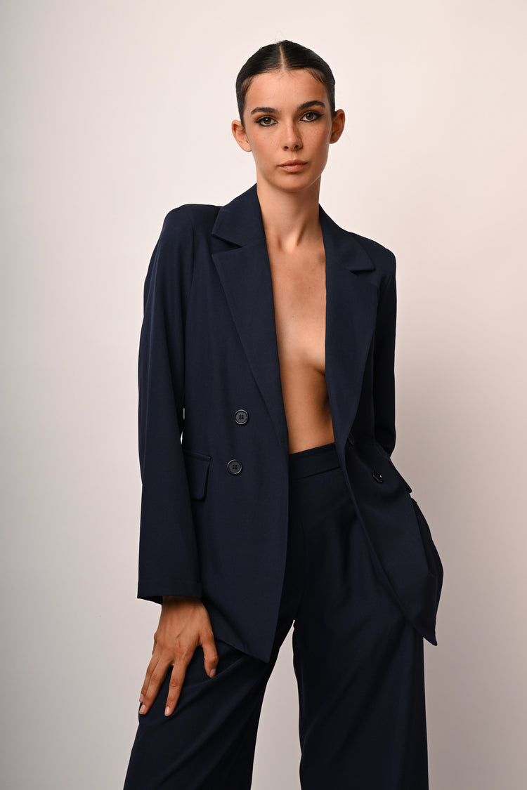 Blazer oversize effetto doppiopetto