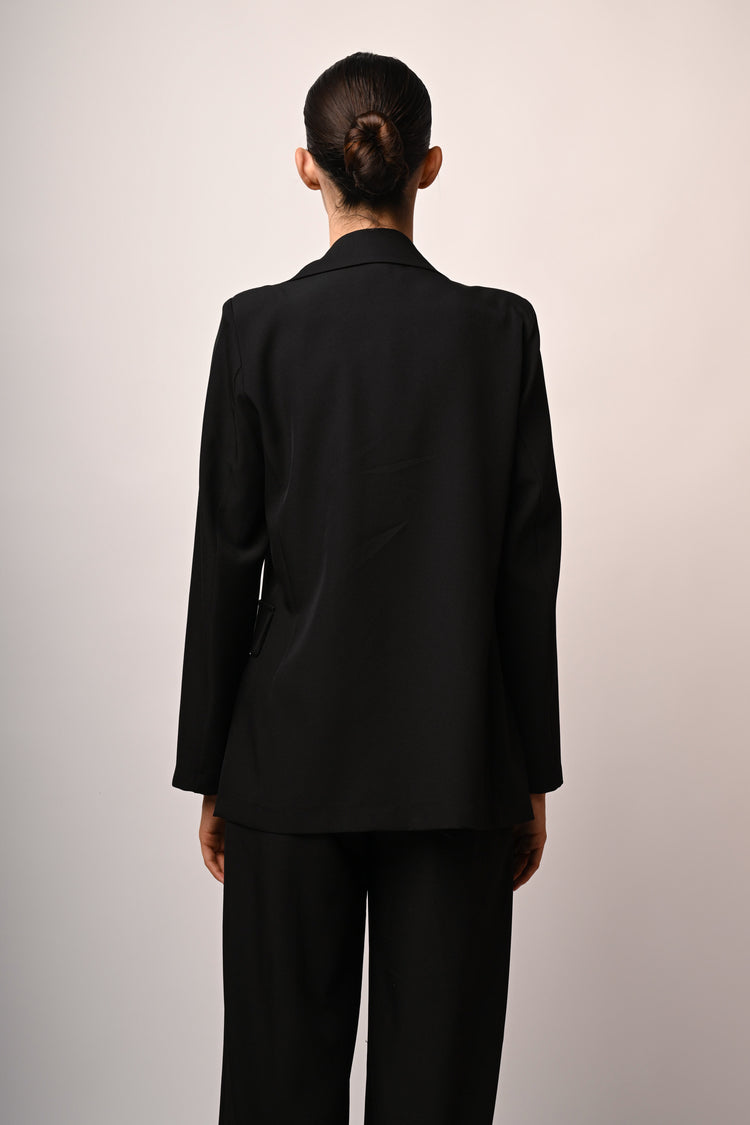 Blazer oversize effetto doppiopetto