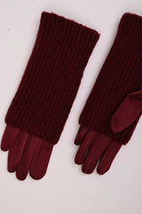 Guanti con manicotti in maglia lurex