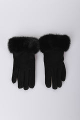 Guanti con polsini in faux fur