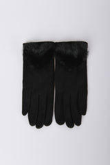 Guanti con cuore in faux fur