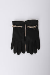 Guanti con catenella in strass