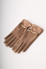 Guanti con catenella in strass