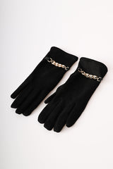 Guanti con catenella in strass