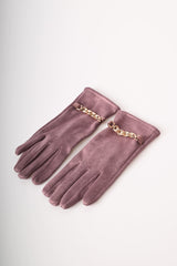 Guanti con catenella in strass