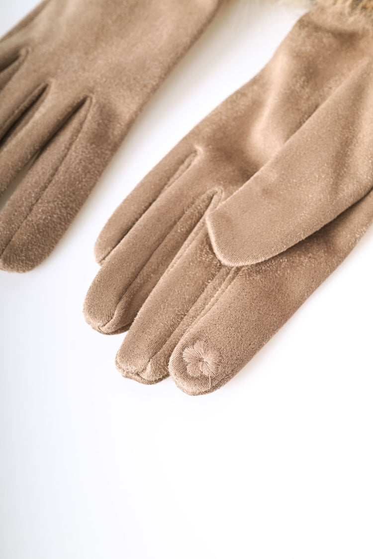 Guanti con polsino in faux fur