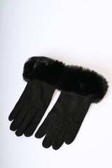 Guanti con polsino in faux fur