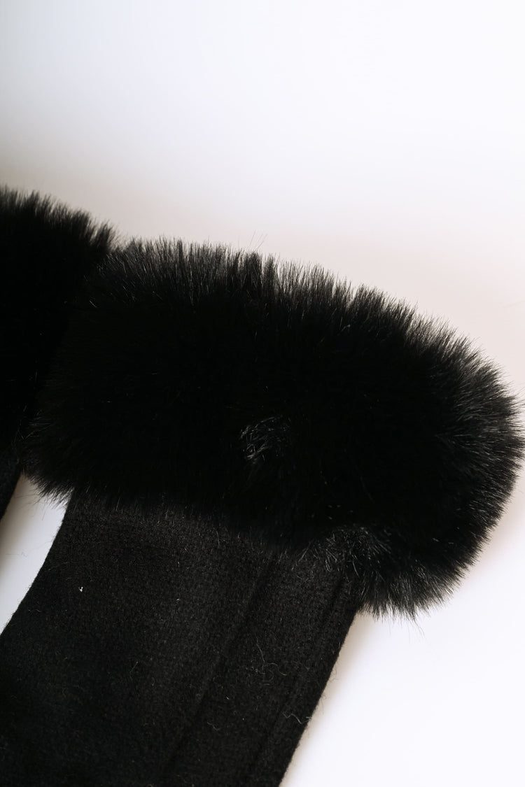 Guanti con polsino in faux fur