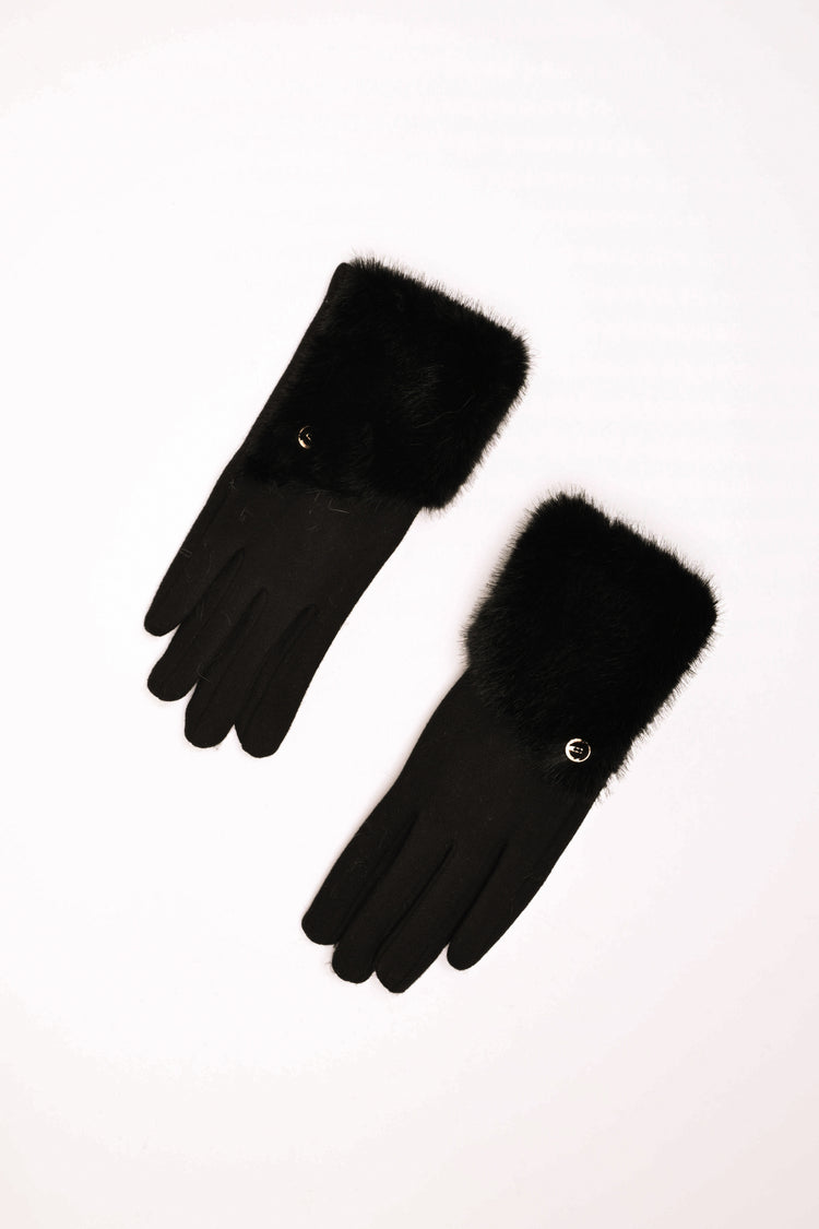 Guanti con polsini in faux fur