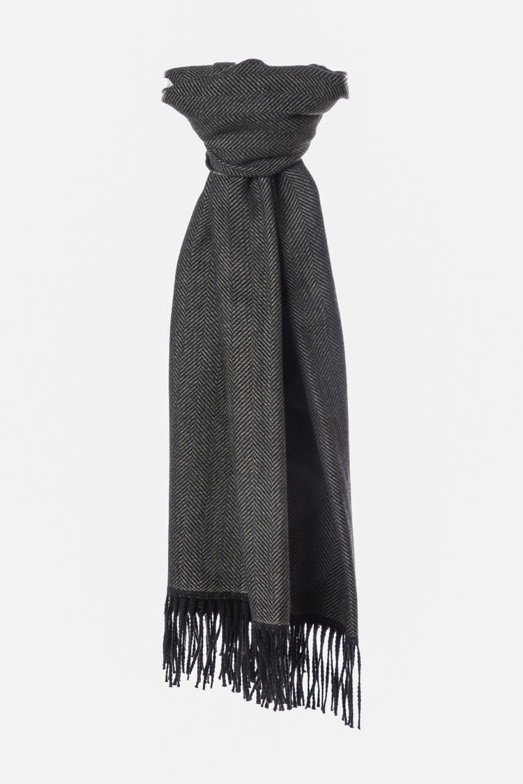 Sciarpa misto viscosa e lana chevron