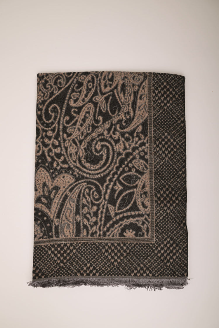 Sciarpa in jacquard paisley misto lana